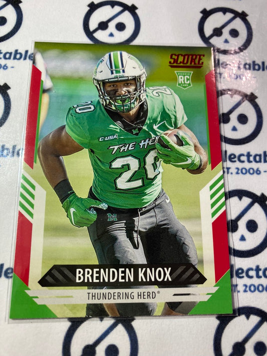 2021 NFL Panini Score Red Parallel Base Brenden Knox RC #366