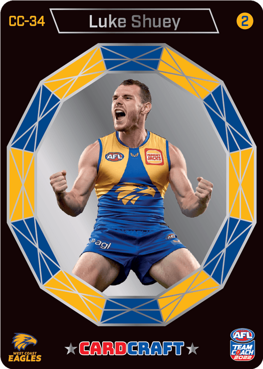 2022 AFL Teamcoach Card Craft Cheering - Luke Shuey CC-34 Eagles