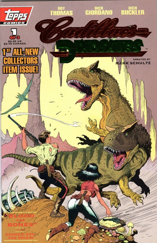 CADILLACS AND DINOSAUSRS # 1 VARIANT EMBOSSED COVER TOPPS COMIC BOOK  1994