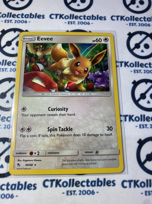 Eevee Holo Rare 48/68 Sun & Moon: Hidden Fates Pokemon Card