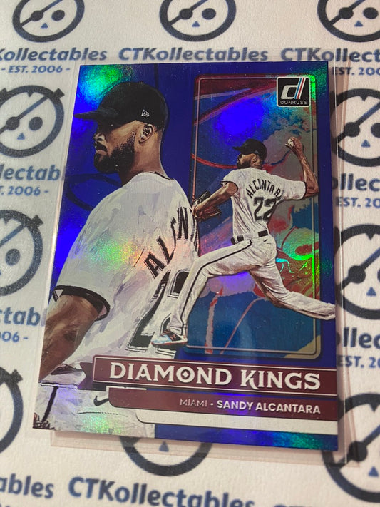 2022 Panini Donruss Baseball Sandy Alcantara Diamond Kings Blue Foil #19 miami