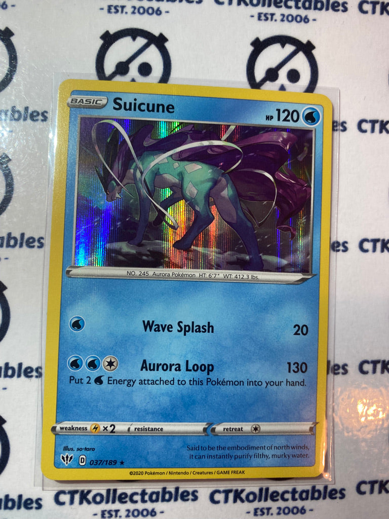 Suicune Holo Rare #037/189 Pokémon Card Sword & Shield Darkness Ablaze