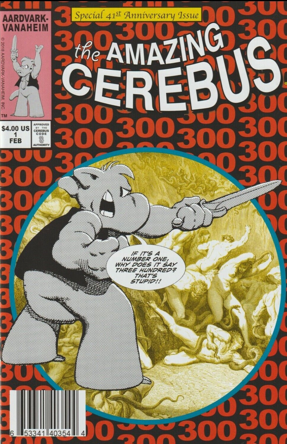 THE AMAZING CEREBUS  # 1  HOMAGE  SPIDER-MAN 300 COVER AARDVARK-VANAHEIM  COMIC BOOK 2018