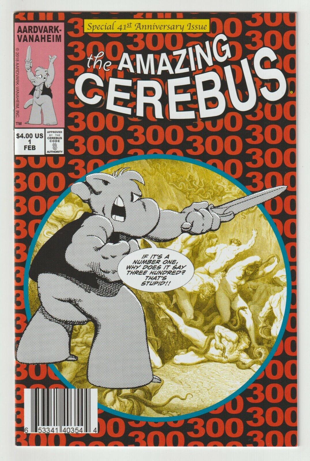 THE AMAZING CEREBUS  # 1  HOMAGE  SPIDER-MAN 300 COVER AARDVARK-VANAHEIM  COMIC BOOK 2018