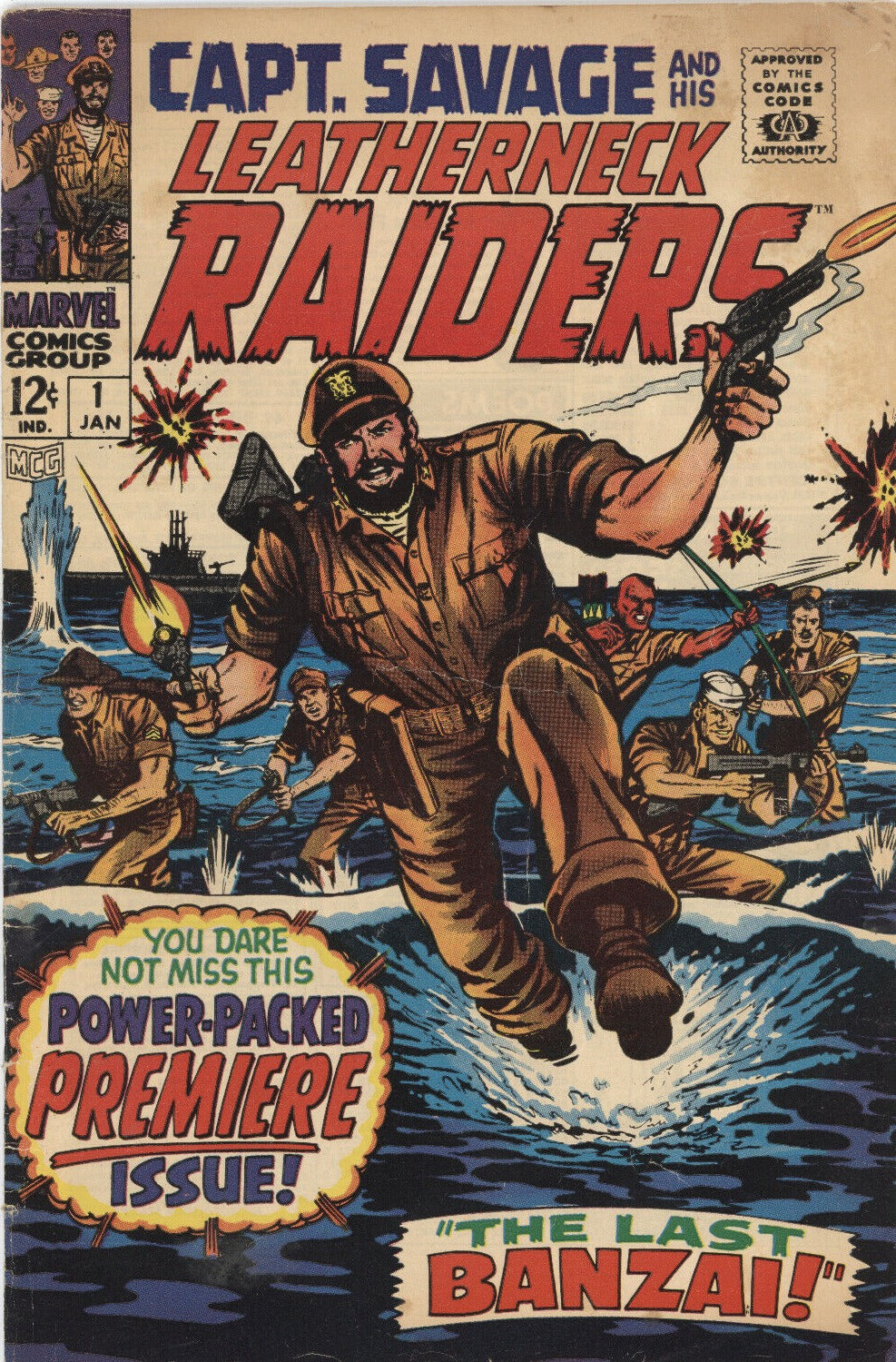 CAPT. SAVAGE AND HIS LEATHERNECK RAIDERS # 1  FIRST ISSUE MARVEL COMICS  COMIC BOOK 1968