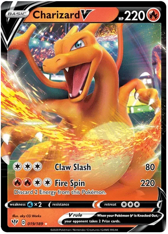 Charizard V Ultra Rare #019/189 Pokemon Sword & Shield Darkness Ablaze