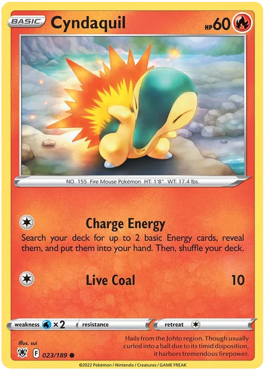 Cyndaquil Base Card #023/189 2022 Sword & Shield Astral Radiance Pokemon Card