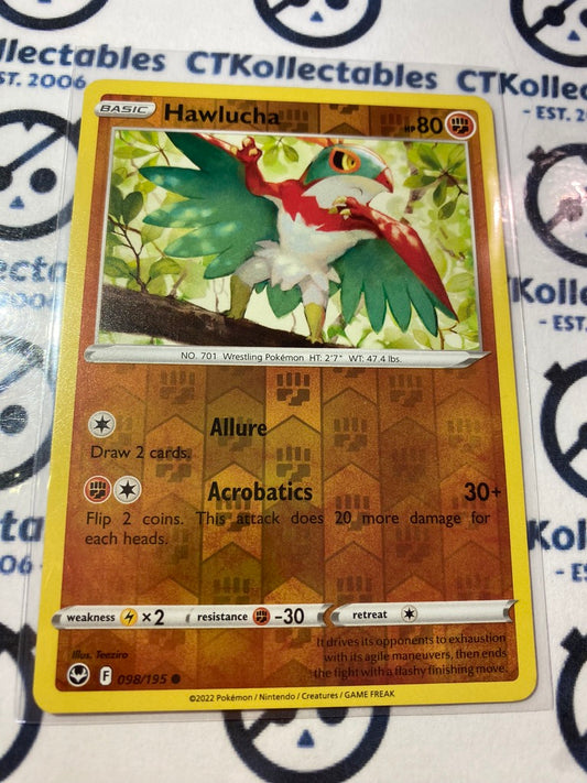 Hawlucha Reverse Holo #098/195 2022 Sword & Shield Silver Tempest Pokemon Card