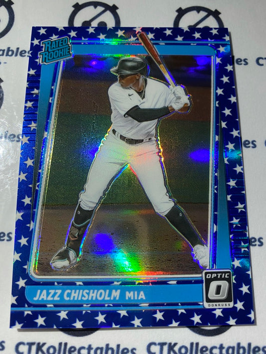 2021 Panini Donruss Optic Baseball Jazz Chisholm Rookie Spirit of '76 Prizm #34/76