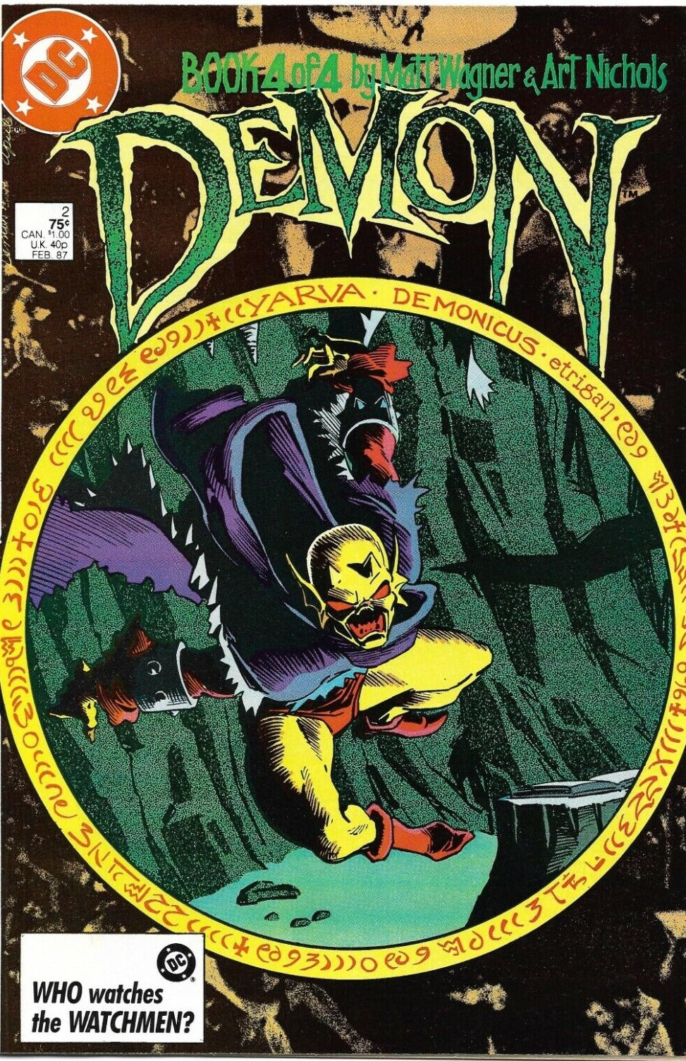 DEMON  # 2 MINI SERIES  DC COMICS  COMIC BOOK 1987