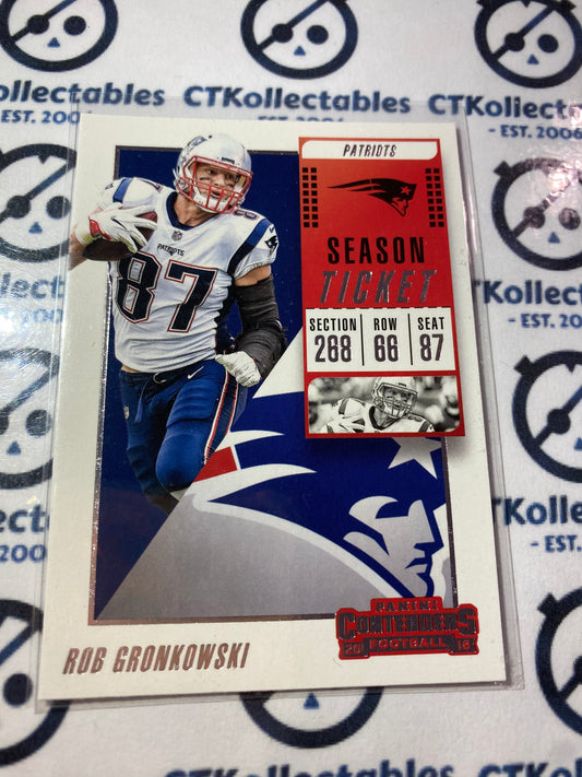 2018 NFL Panini Contenders Rob Gronkowski season ticket #37 Patriots