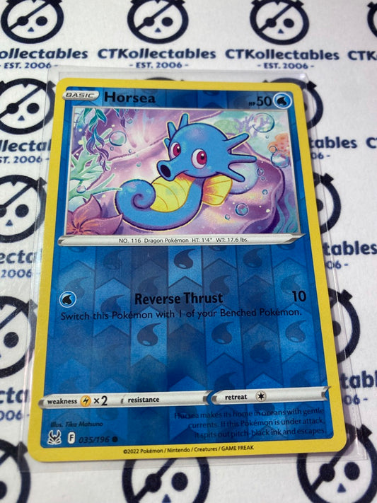 Horsea Reverse Holo #035/196 2022 Sword & Shield Lost Origin Pokemon Card