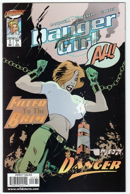 DANGER GIRL  # 3 CLIFFHANGER / IMAGE COMICS VARIANT COMIC BOOK 1998