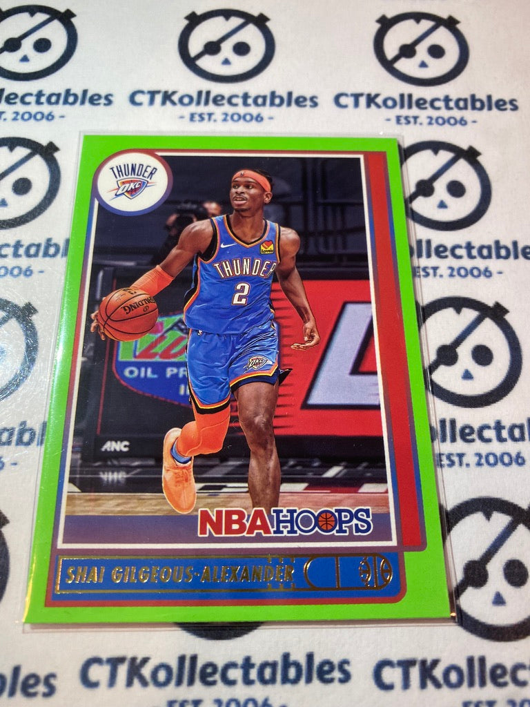 2021-22 Panini NBA HOOPS Shai Gilgeous-Alexander Neon Green #3 Thunder