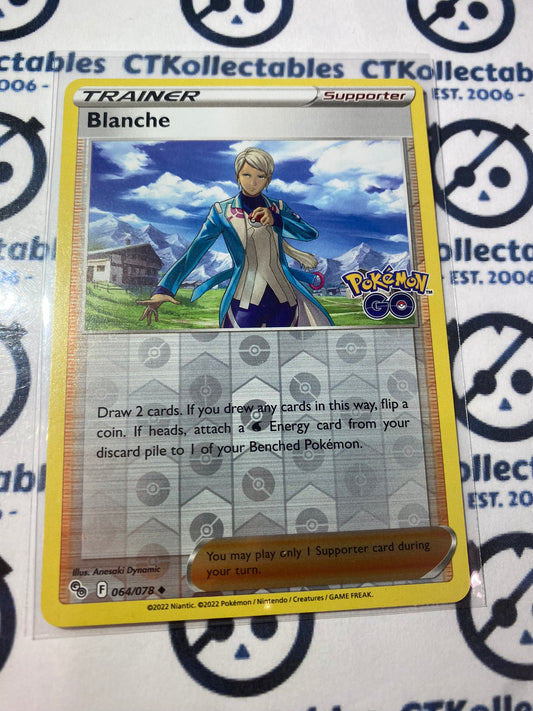 Blanche Trainer Reverse Holo #063/078 2022 Sword & Shield Pokemon Go Pokemon Card