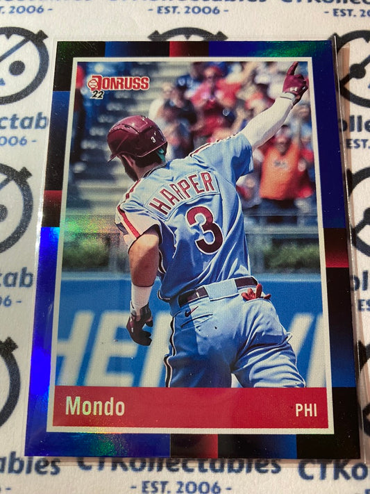 2022 Panini Donruss Baseball Bryce Harper Blue Foil "1988 Retro" #251 Philadelphia