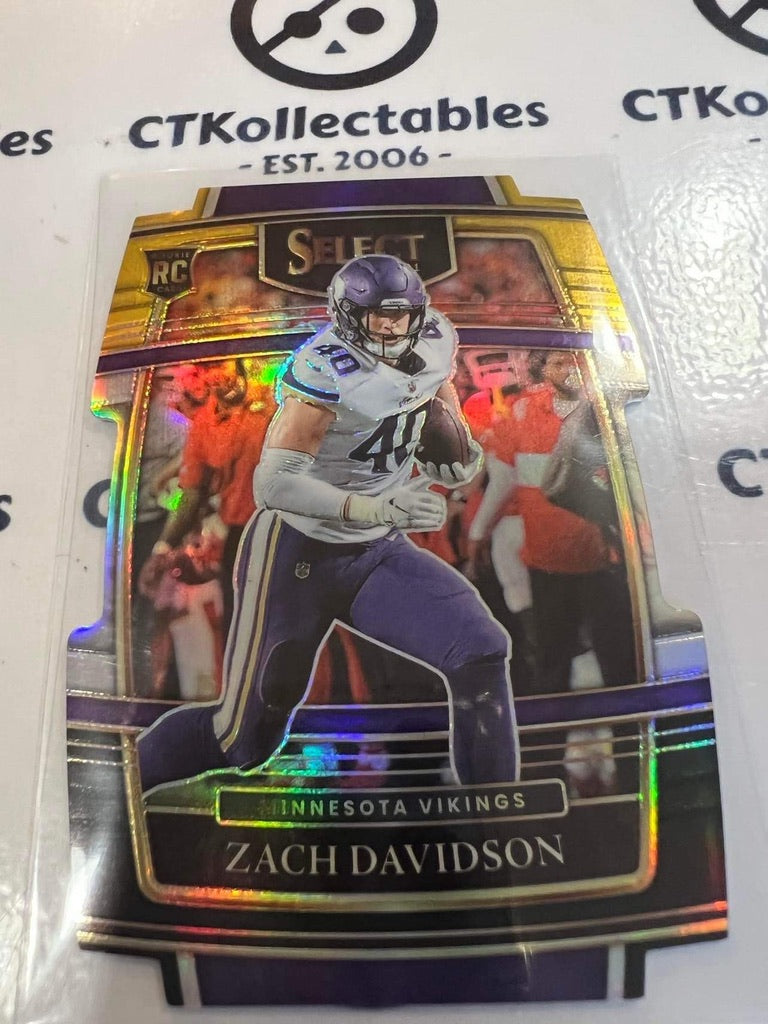 2021 NFL Panini Select Zach Davidson Concourse Prizm RC Black & Gold #95 Vikings