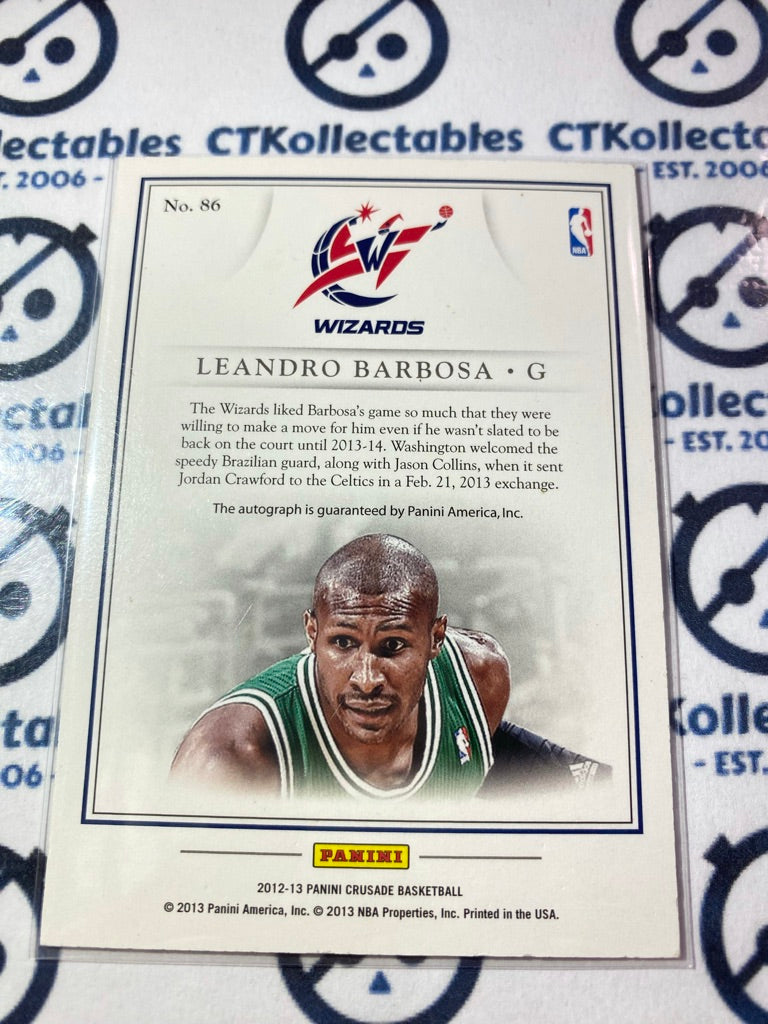 2012-13 NBA Panini Crusade Leandro Barbosa Quest Auto #86 Wizards