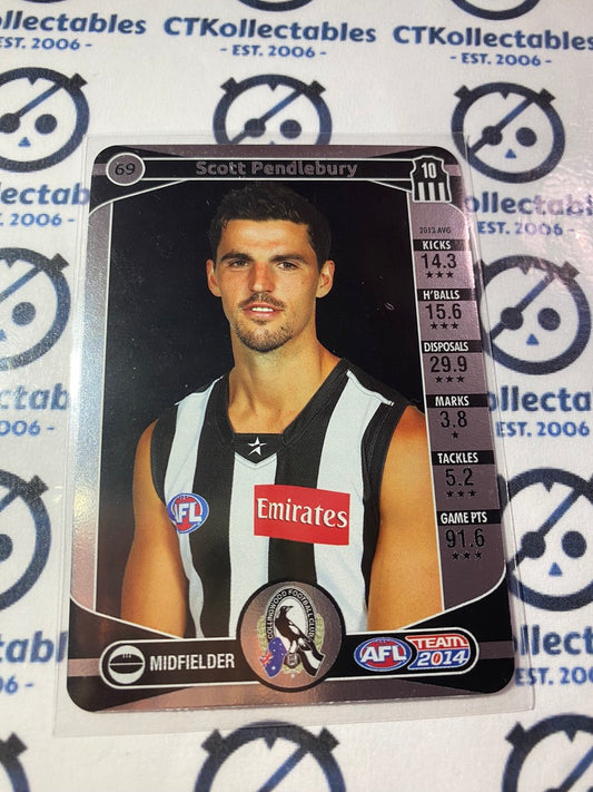 2014 AFL Teamcoach Silver Parallel #69 Scott Pendlebury Magpies