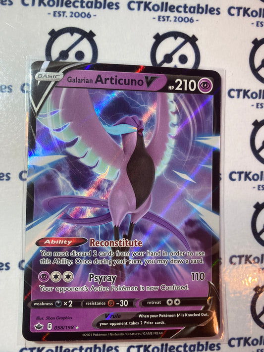 Galarian Articuno V #058/198 Pokémon Card Chilling Reign