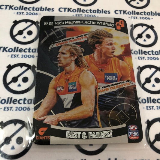 2021 AFL Teamcoach Nick Haynes/Lachie whitfield Best & Fairest BF-09