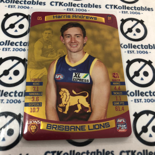 2021 AFL Teamcoach Gold Harris Andrews #05 Lions