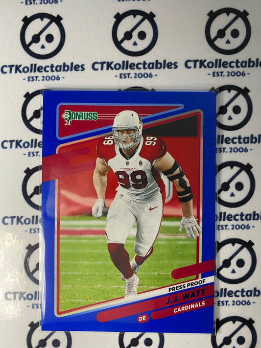 2021 NFL Donruss Press Proof Blue JJ Watt #164 Cardinals