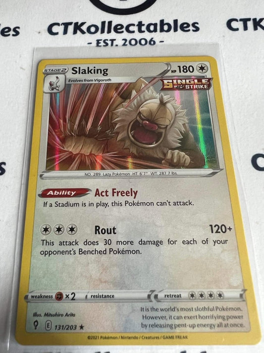 Slaking Holo Rare Card #131/203 Pokémon Card Evolving Skies