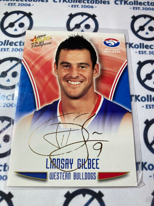 2009 AFL Champions Lindsay Gilbee Gold Foil Signature FS62 Bulldogs