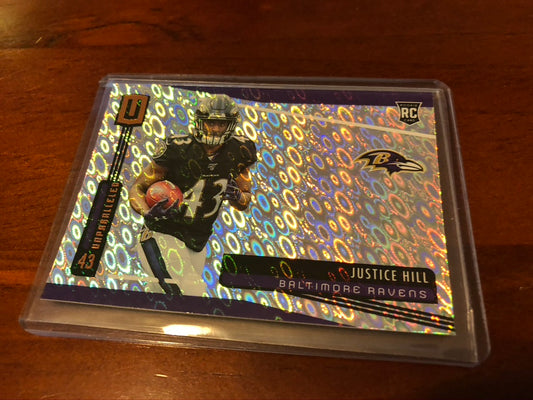 Justice Hill ROOKIE #277 FLIGHT 2019 NFL Unparalleled