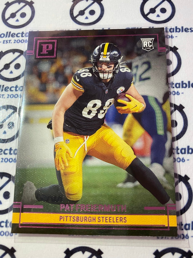 2021 NFL Chronicles Panini Pat Freiermuth Pink Rookie Card RC #PA-23 Steelers