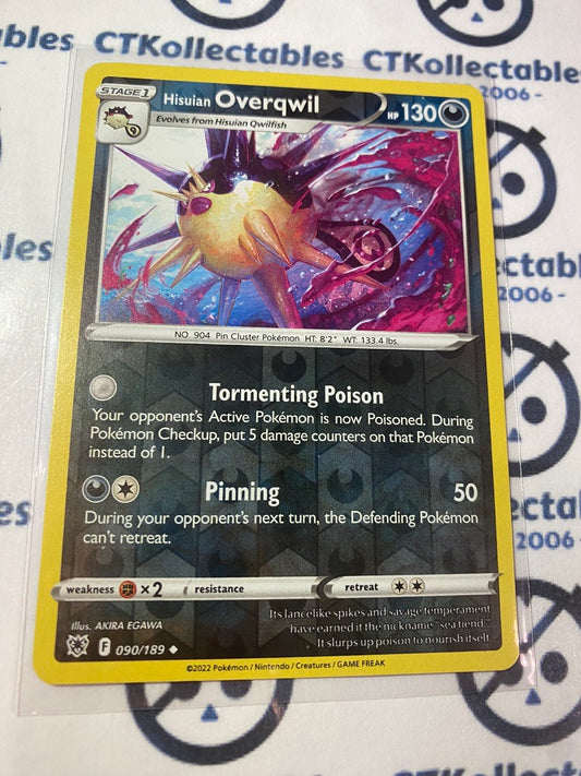 Hisuian Overqwil Reverse Holo #090/189 2022 Sword & Shield Astral Radiance Pokemon Card