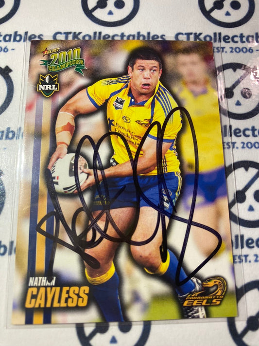 Signed Nathan Cayless 2010 NRL Champions #112 Eels card