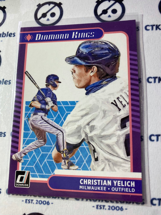 2021 Panini Donruss Baseball Christian Yelich Diamond Kings #24 Milwaukee