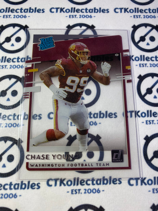 2020 NFL Chronicles Chase Young Clearly Donruss Rated Rookie RR-CY
