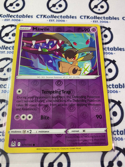 Mawile Reverse Holo #071/196 2022 Sword & Shield Lost Origin Pokemon Card