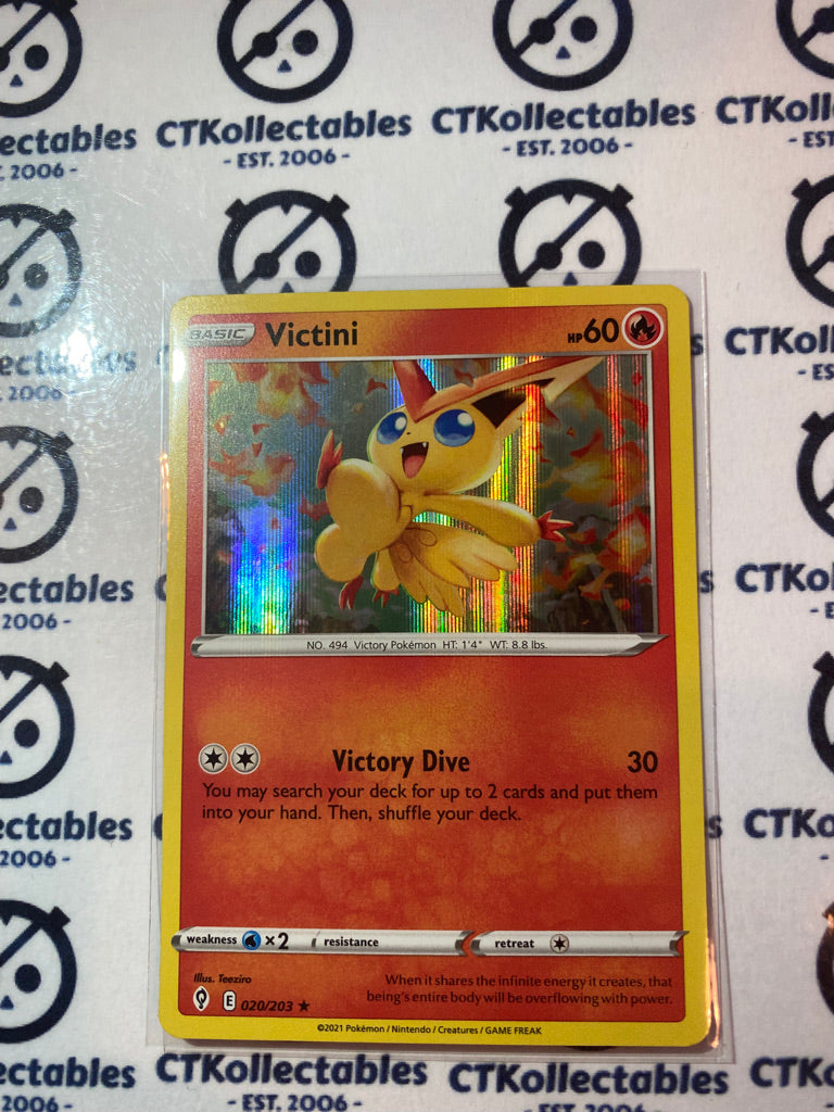 Victini Holo Rare #020/203 Ultra Rare Pokémon Card Evolving Skies
