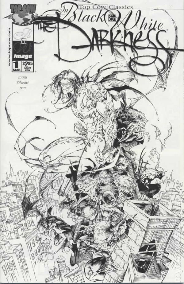 THE DARKNESS # 1 IN BLACK & WHITE TOP COW / IMAGE COMIC BOOK  2000