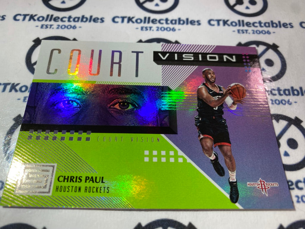 2018-19 NBA Panini Status Chris Paul Green Parallel Court Vision #7 Rockets