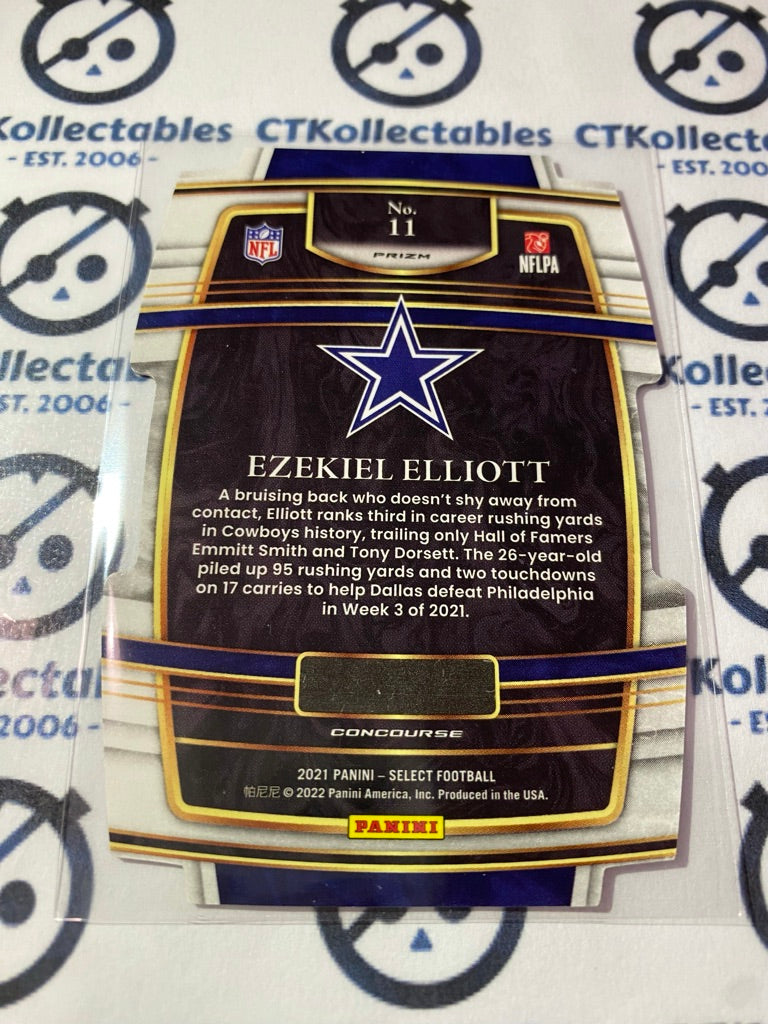 2021 NFL Panini Select Ezekiel Elliot Black & gold Die-cut Prizm #11 Cowboys