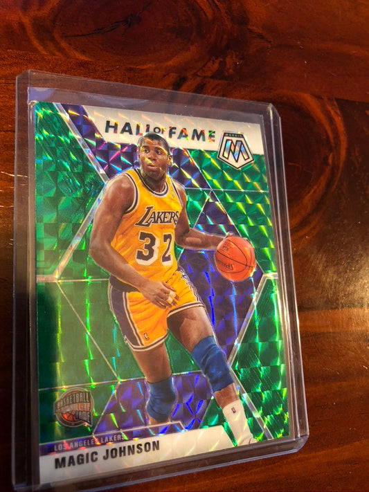 Magic Johnson Hall Of Fame Mosaic green Prizm #291 2019-20 NBA Mosaic