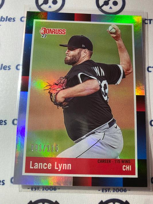 2022 Panini Donruss Baseball Lance Lynn Silver Foil #091/115 Chicago