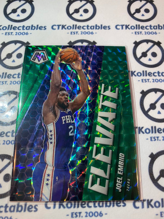 2020-21 NBA Mosaic Elevate Joel Embiid Green Prizm #20 76ers