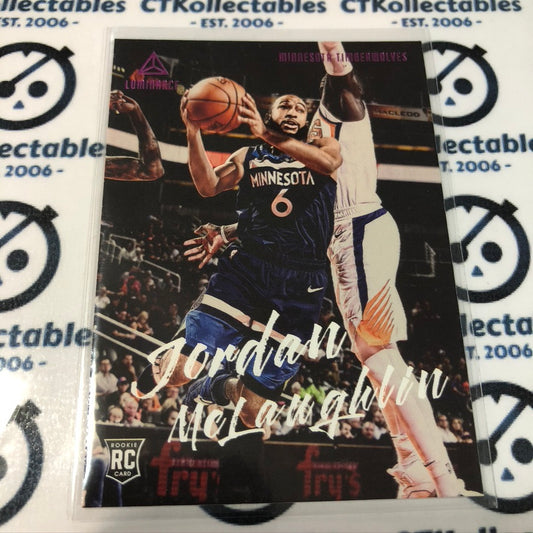 Jordan McLaughlin Pink RC #136 2019-20 NBA Chronicles luminance