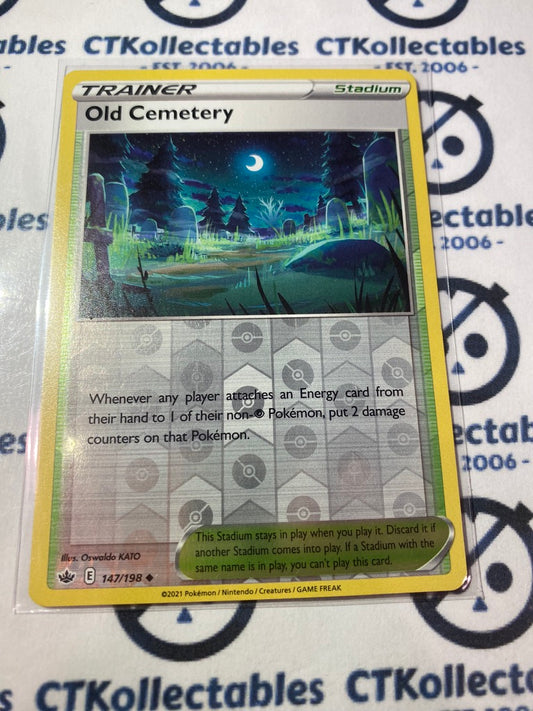 Old Cemetery Trainer Reverse Holo #147/198 Pokémon Card Chilling Reign