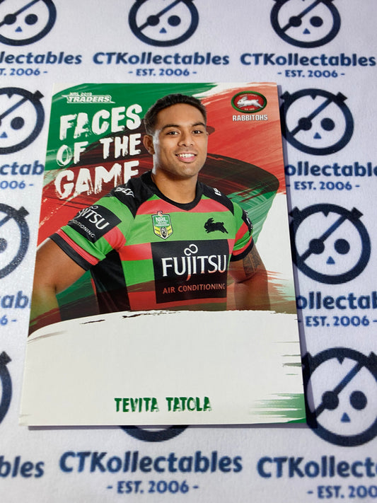 2019 NRL Traders Faces Of The Game Tevita Tatola FG48/64 Rabbitohs