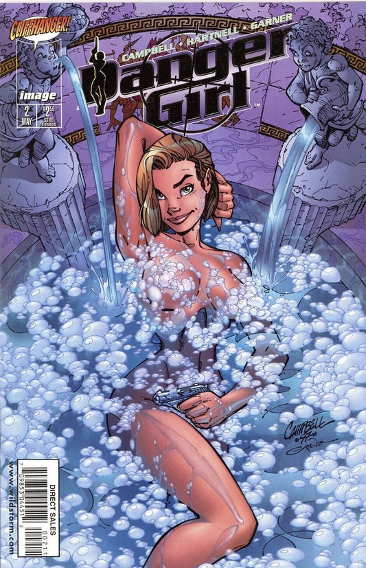 DANGER GIRL  # 2 GOLD VARIANT CLIFFHANGER / IMAGE COMICS B COVER COMIC BOOK 1998