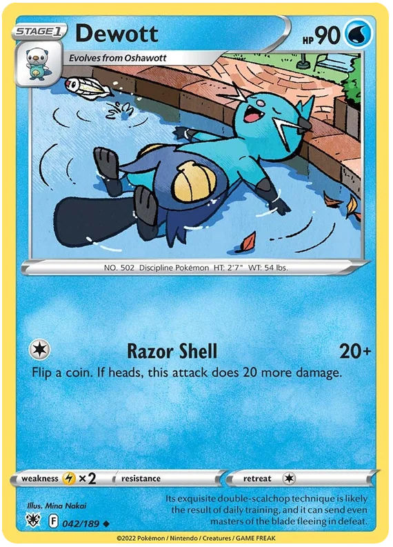 Dewott Base Card #042/189 2022 Sword & Shield Astral Radiance Pokemon Card