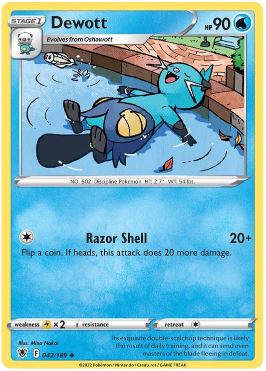 Dewott Base Card #042/189 2022 Sword & Shield Astral Radiance Pokemon Card