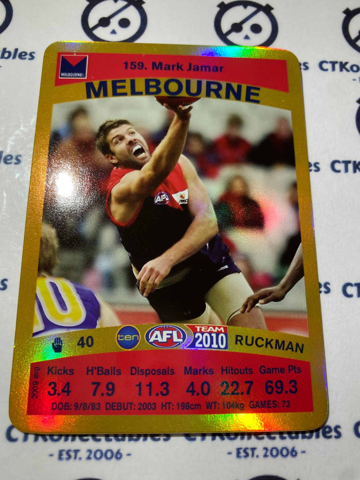 2010 AFL Teamcoach Gold Card- #159 Mark Jamar Demons